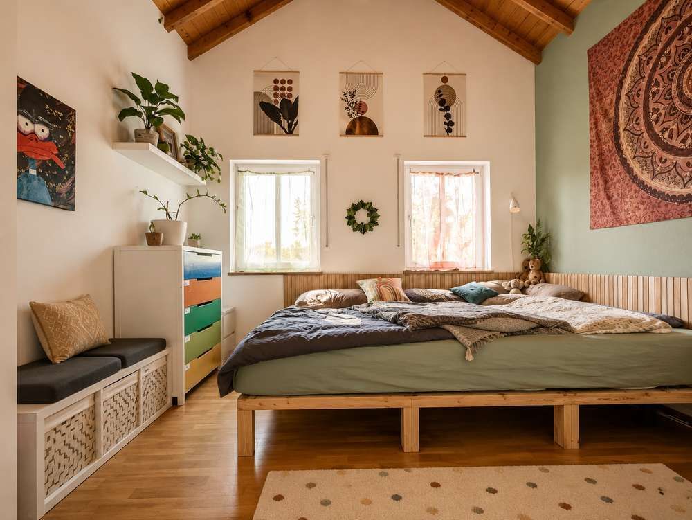 Schlafzimmer mit Dachgeschossflair